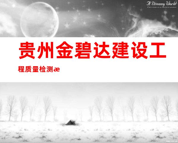 贵州金碧达建设工程质量检测有限公司
